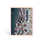 Puzzle box with an aerial view of a coastal scene and 'Piecwork Puzzles' branding.