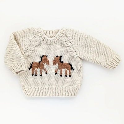 Pony Sweater Natural For Baby & Toddler