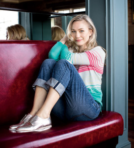 Joie sweater, $288, nordstrom.com, Banana Republic medium-wash boyfriend jeans, $130, bananarepublic.com, Attilio Giusti Leombruni oxfords, $375, shoescribe.com