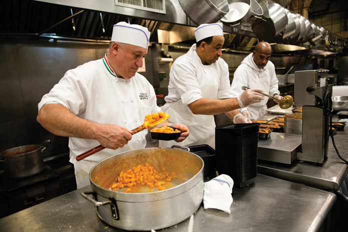 Gnocchi bolognese is freshly prepared and packaged. 