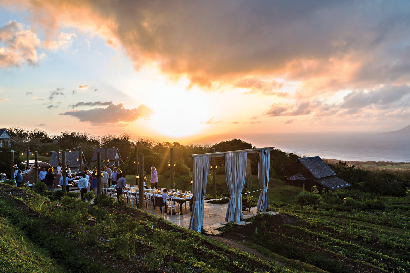 The Farm table seats 20 communally.