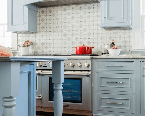 blue cabinets