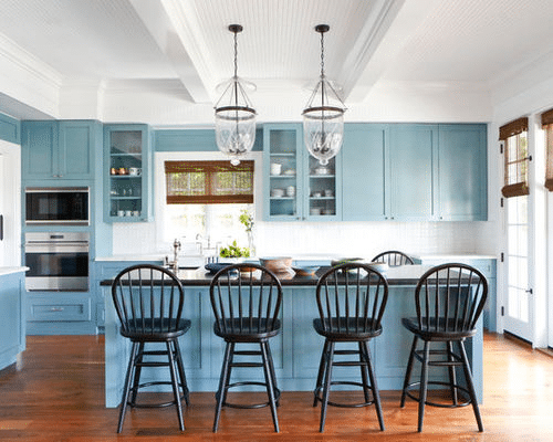 blue cabinets