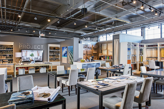 The Lillian August Design Center in Norwalk has a dedicated Project Area where the companyโs more than 20 interior designers meet with clients