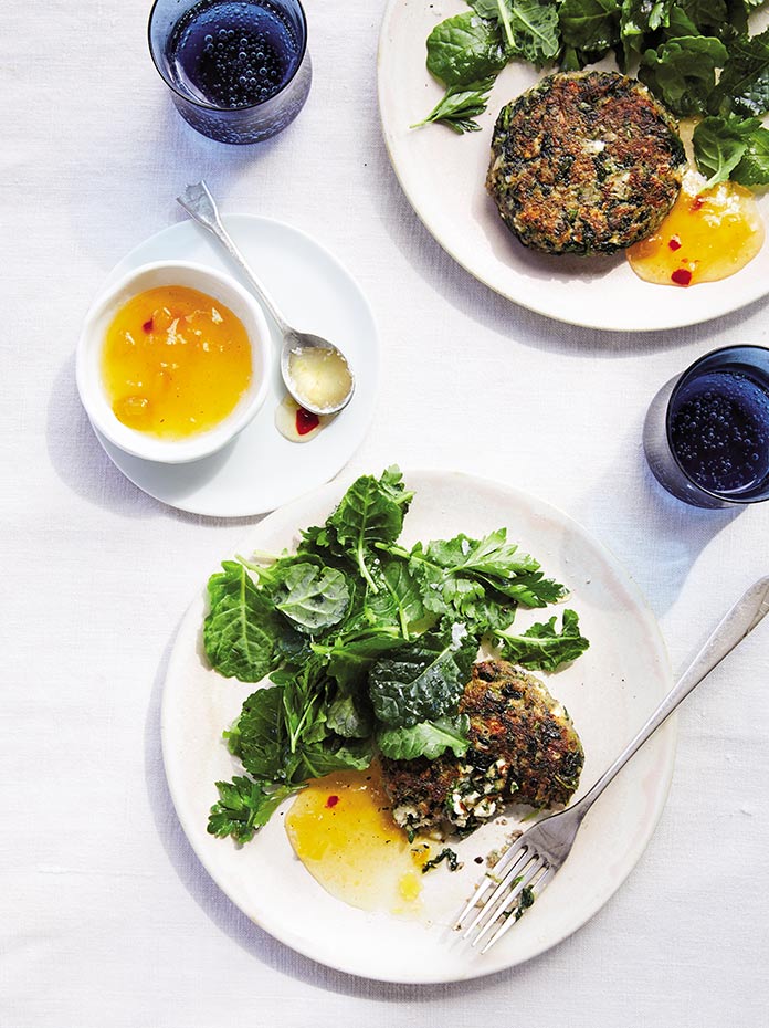 Spinach Mushroom and Feta cutlets