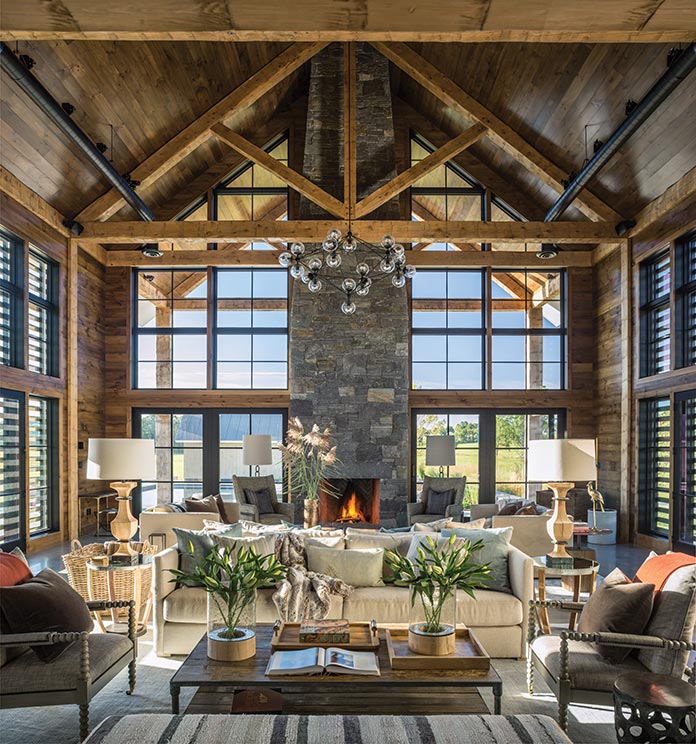 A great room designed by Richard Cerrone and Nancy Galasso of Lillian August
