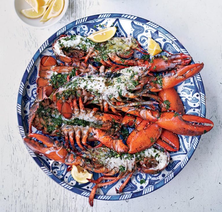 Lobster in a bowl with Herb Sauce