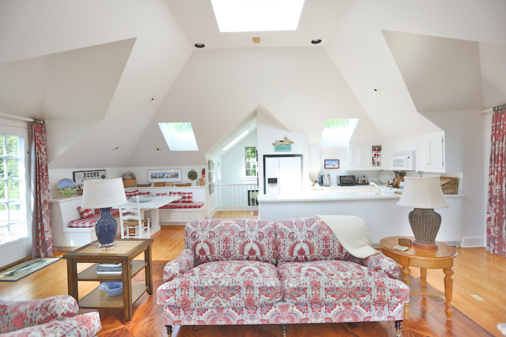Living area in Guest Cottage in Nantucket