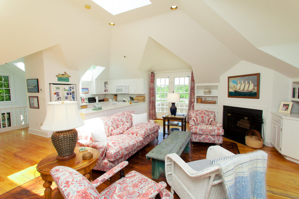 Living area in Guest Cottage in Nantucket