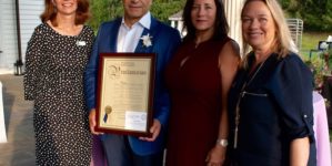 Image of Land Trust President Lori Ensinger, Honoree Benny Caiola, Michele Caiola and Majority Leader Catherine Parker