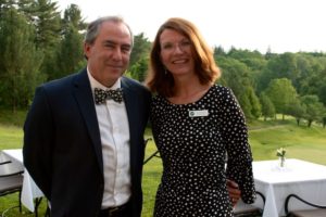 Image of Emcee Dave Tobias and Land Trust President Lori Ensinger