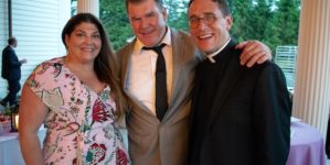 Image of Randy Lynn and Jim McManus, and Fr. Frank Prima