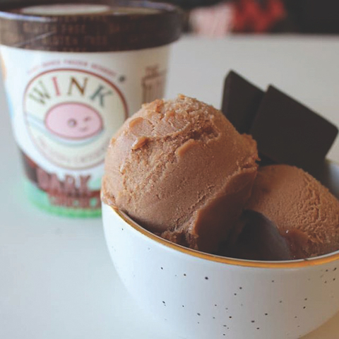 Wink Ice cream in a bowl 