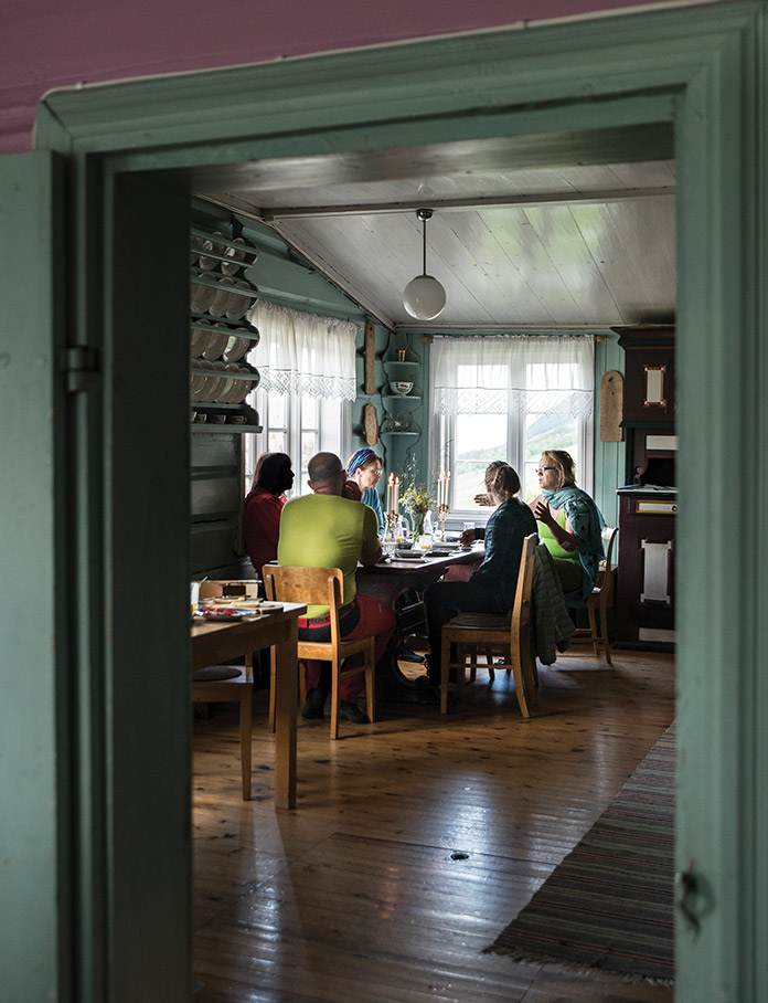 People eating at cafe in Norway 