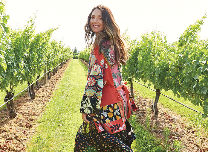 Joey Woffler in vineyard