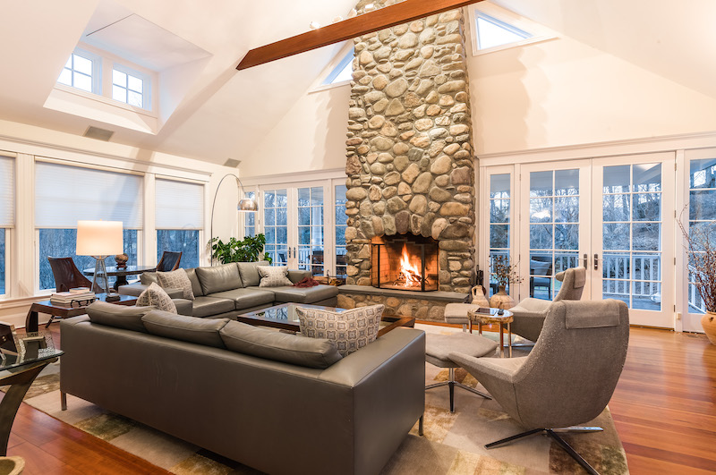 Living Space with fireplace