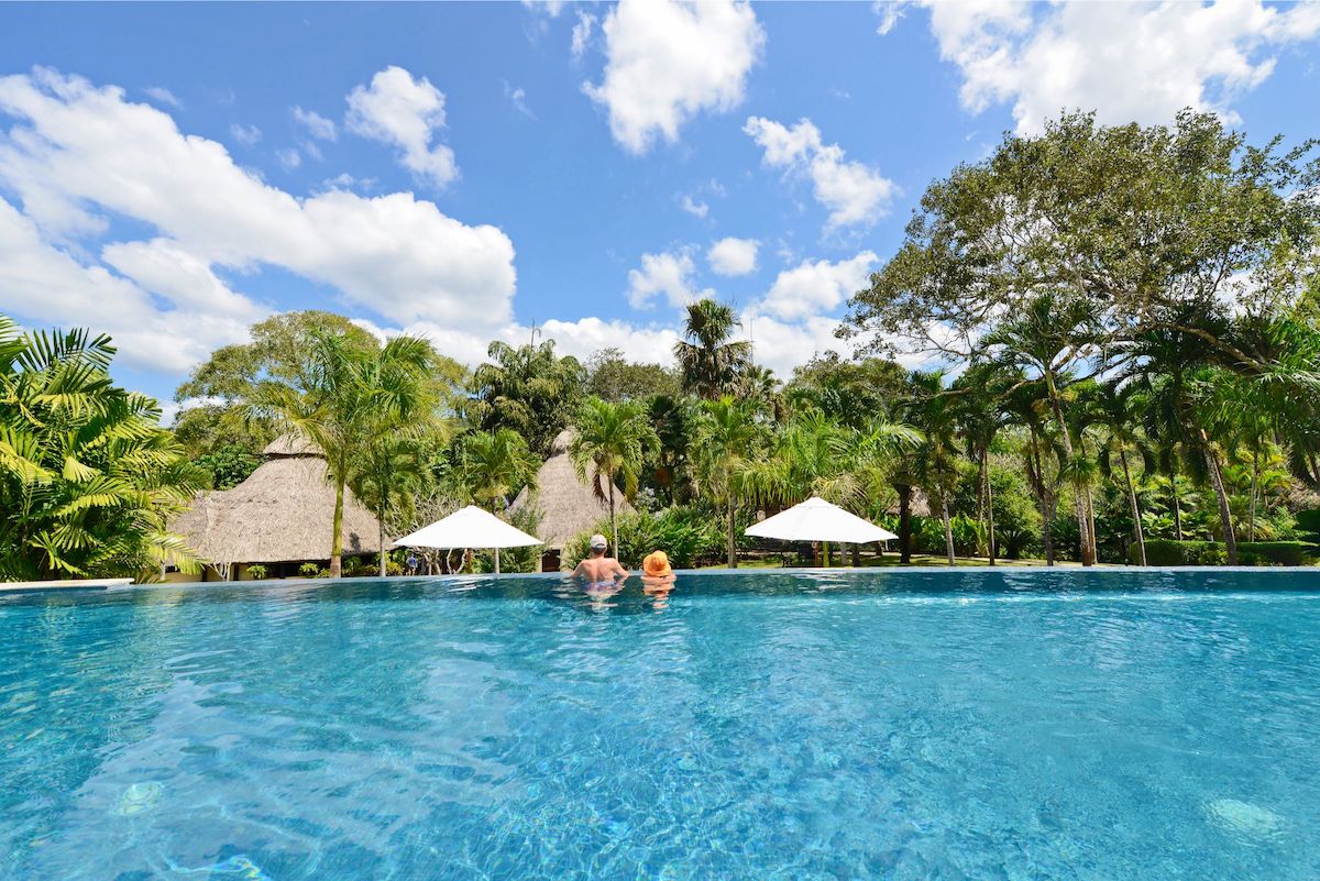 A couple in a pool