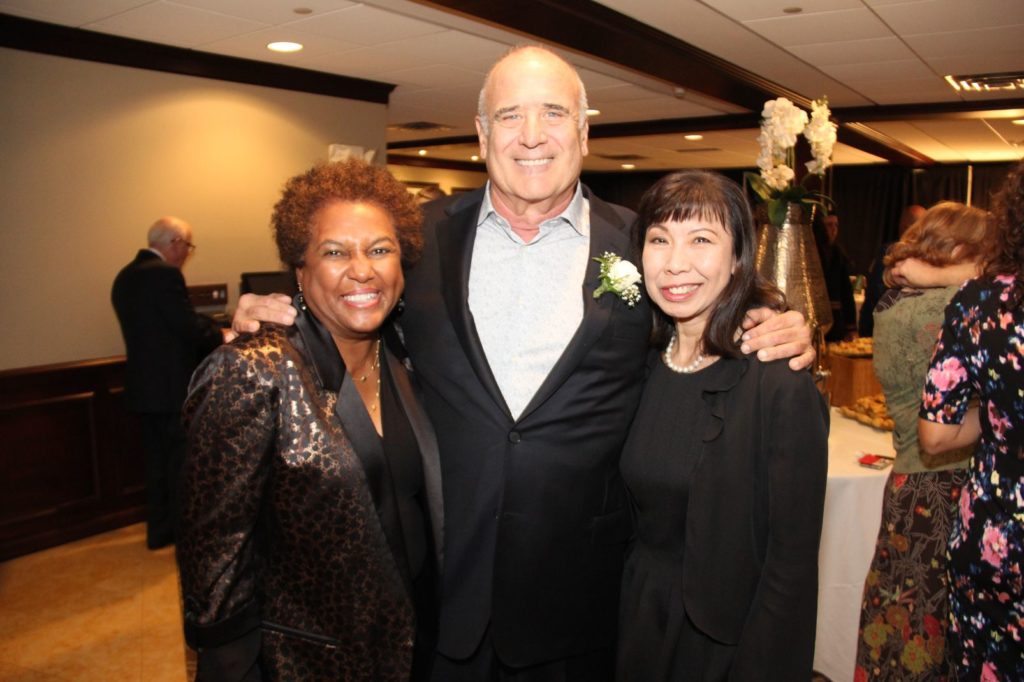 Image of Earlene Cox, Jim Turnbull (Honoree), Sally Ng (Vice President)