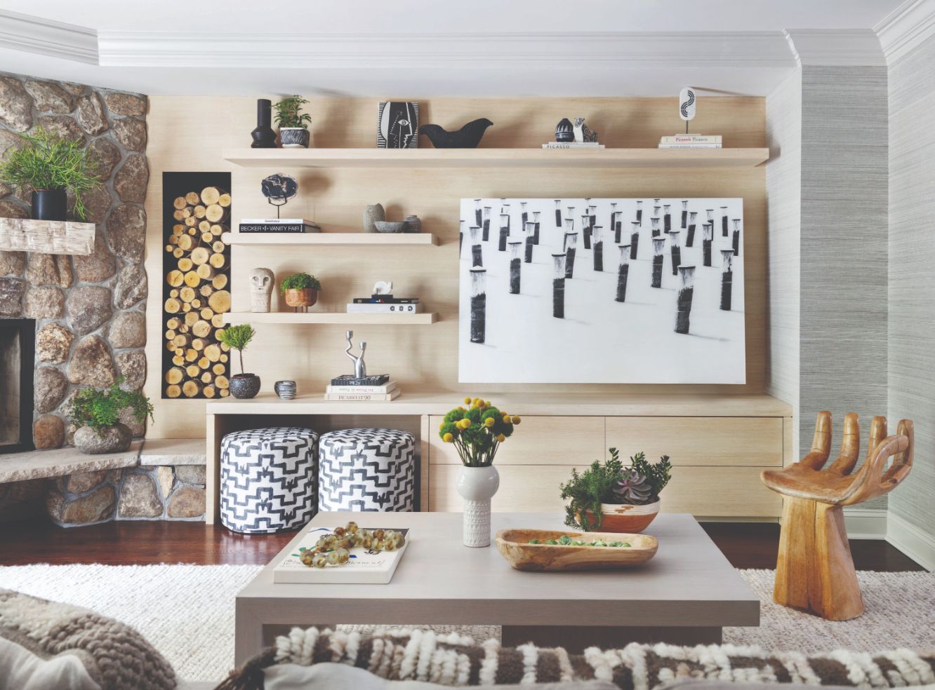 built-in shelves in home