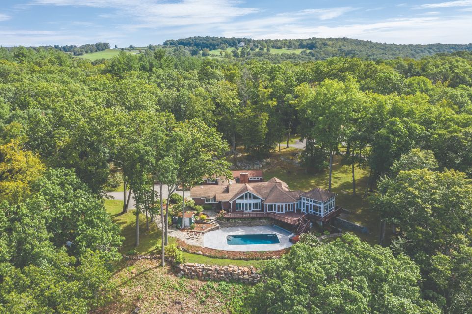 Aerial view of house