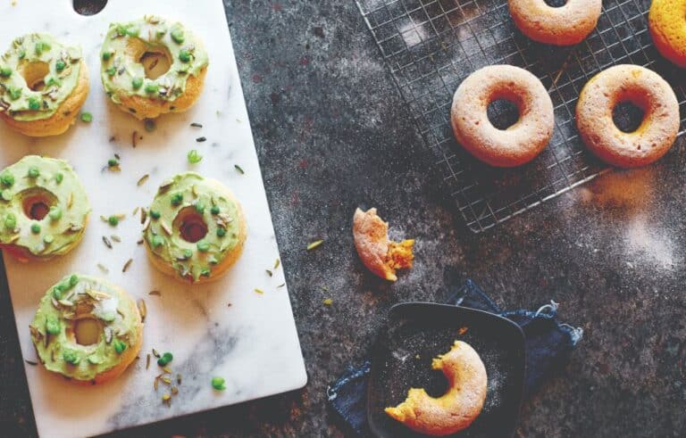 vanilla and pea donuts