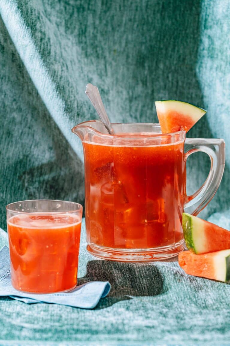 Watermelon Sweet Tea in Pitcher