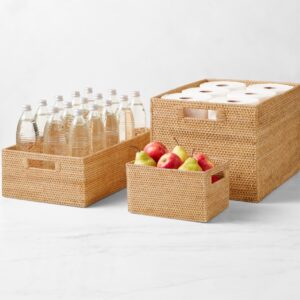 Hold Everything Rattan Cubby Pantry Baskets