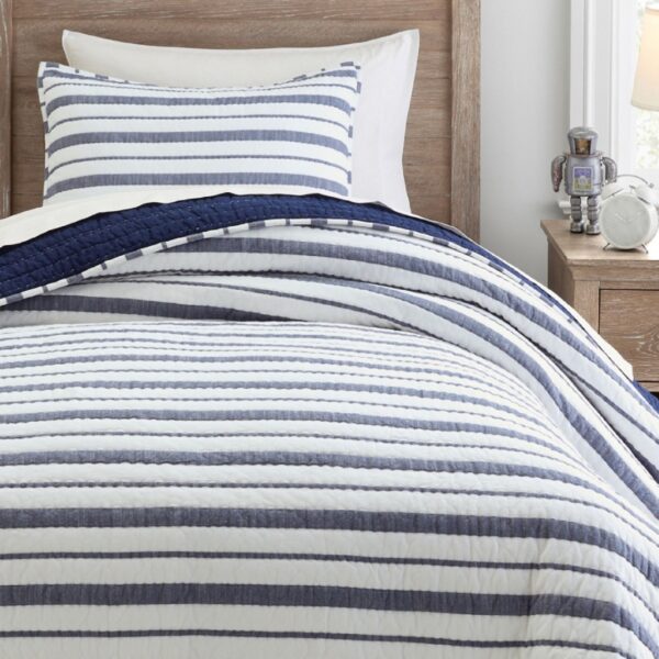 Potterybarn Kids Yarn-Dyed Stripe Quilt & Shams