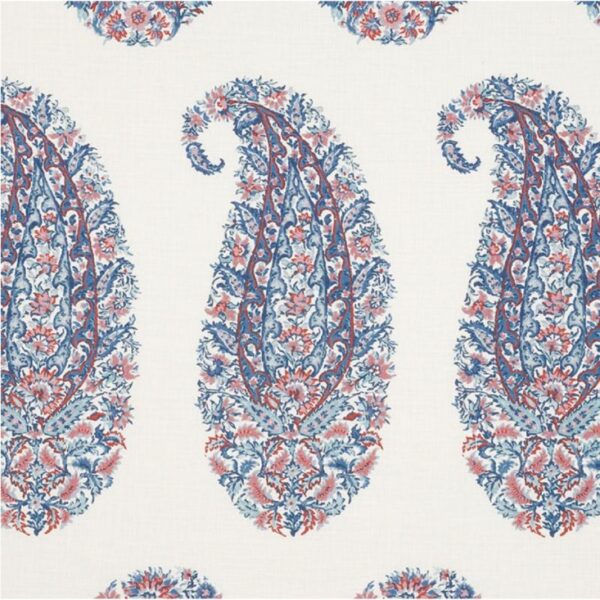 Shirala Paisley fabric in Delft & Rose