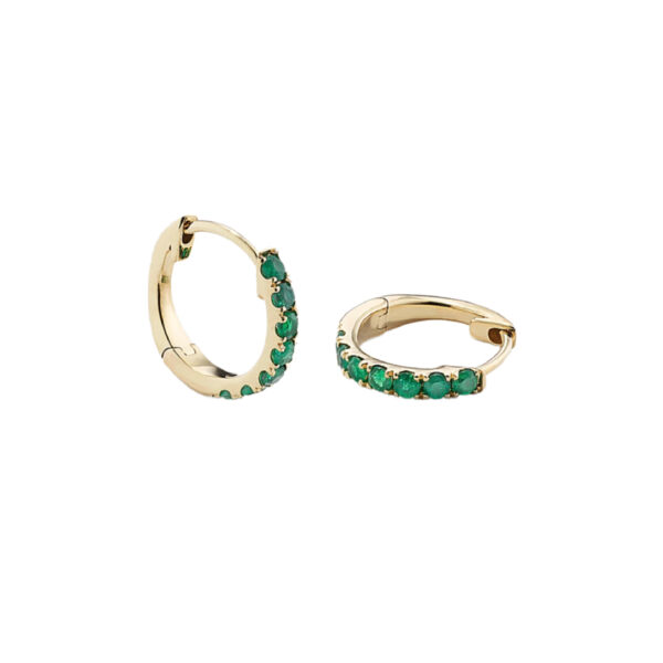 Emerald Huggie Hoops