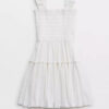 short and white shoulder dress