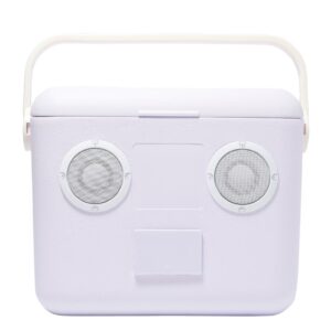 light purple cooler with speakers